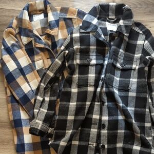 Old Navy Plaid Shacket - Black & White and Navy & Tan